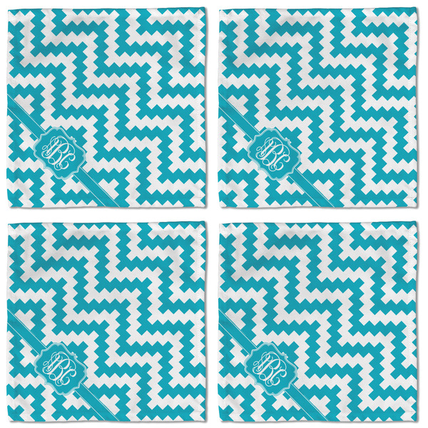 Pixelated Chevron Cloth Napkins - Personalized Lunch (APPROVAL) Set of 4