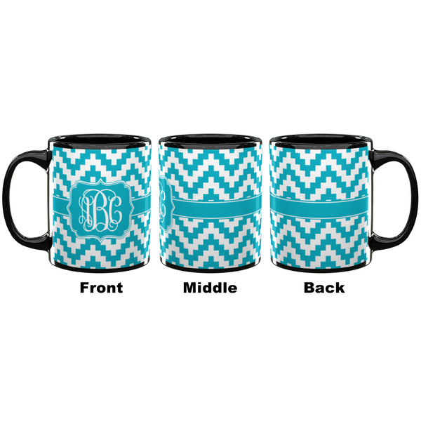 Pixelated Chevron Coffee Mug - 11 oz - Black APPROVAL