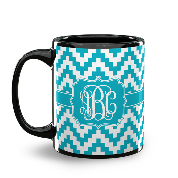 Pixelated Chevron Coffee Mug - 11 oz - Black