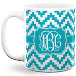 Pixelated Chevron 11 Oz Coffee Mug - White (Personalized)