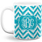 Pixelated Chevron 11 Oz Coffee Mug - White (Personalized)