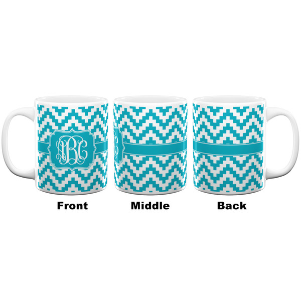 Pixelated Chevron Coffee Mug - 11 oz - White APPROVAL