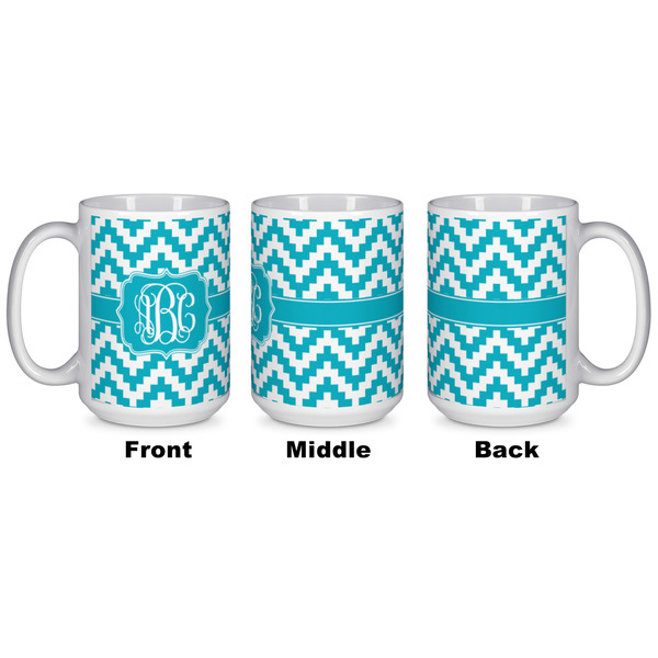 Pixelated Chevron Coffee Mug - 15 oz - White APPROVAL