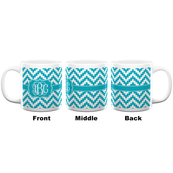 Pixelated Chevron Coffee Mug - 20 oz - White APPROVAL