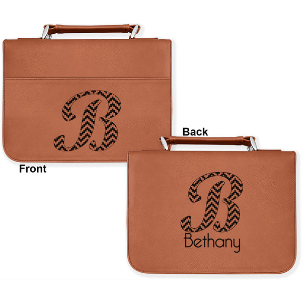 Pixelated Chevron Cognac Leatherette Bible Covers - Large Double Sided Apvl