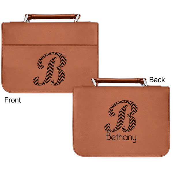 Pixelated Chevron Cognac Leatherette Bible Covers - Small Double Sided Apvl