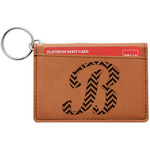 Pixelated Chevron Leatherette Keychain ID Holder (Personalized)