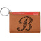 Pixelated Chevron Cognac Leatherette Keychain ID Holders - Front Credit Card