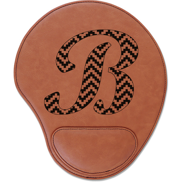 Custom Pixelated Chevron Leatherette Mouse Pad with Wrist Support (Personalized)