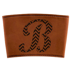 Pixelated Chevron Leatherette Cup Sleeve (Personalized)