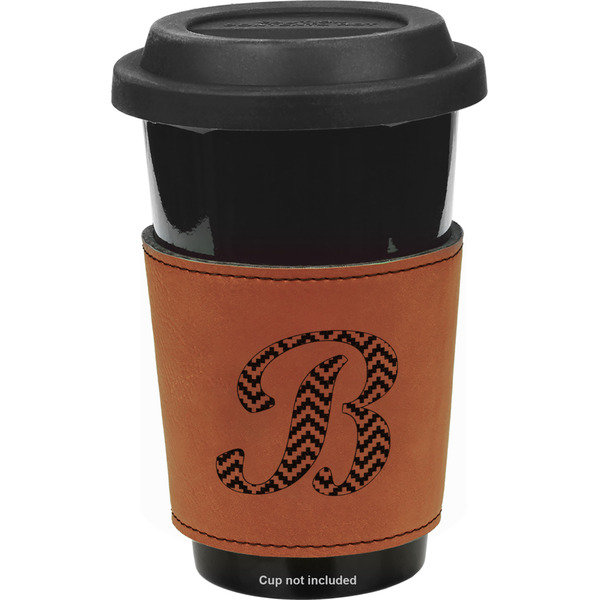 Custom Pixelated Chevron Leatherette Cup Sleeve - Double Sided (Personalized)