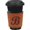 Pixelated Chevron Cognac Leatherette Mug Sleeve - Front