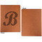 Pixelated Chevron Cognac Leatherette Portfolios with Notepad - Small - Single Sided- Apvl