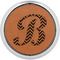 Pixelated Chevron Leatherette Round Coaster w/ Silver Edge (Personalized)