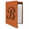 Pixelated Chevron Cognac Leatherette Zipper Portfolios with Notepad - Main