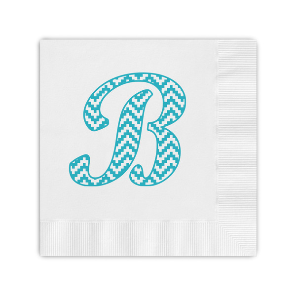 Custom Pixelated Chevron Coined Cocktail Napkins (Personalized)