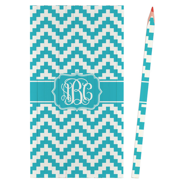 Pixelated Chevron Colored Pencils - Front View