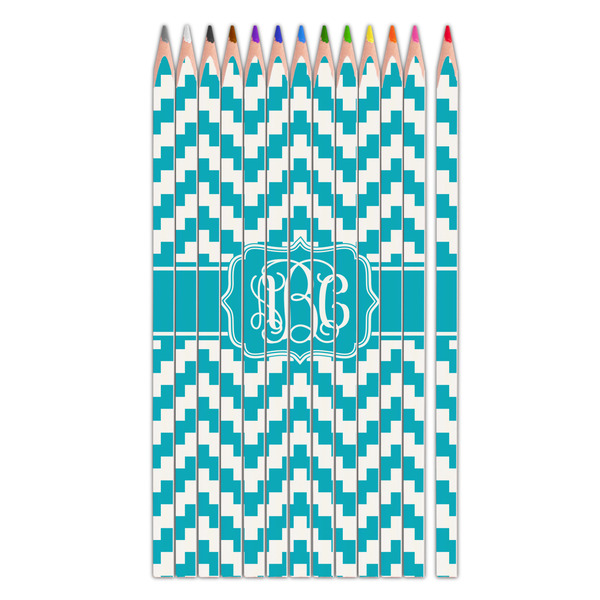 Custom Pixelated Chevron Colored Pencils (Personalized)