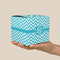 Pixelated Chevron Cube Favor Gift Box - On Hand - Scale View