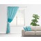 Pixelated Chevron Curtain With Window and Rod - in Room Matching Pillow