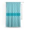 Pixelated Chevron Curtain With Window and Rod