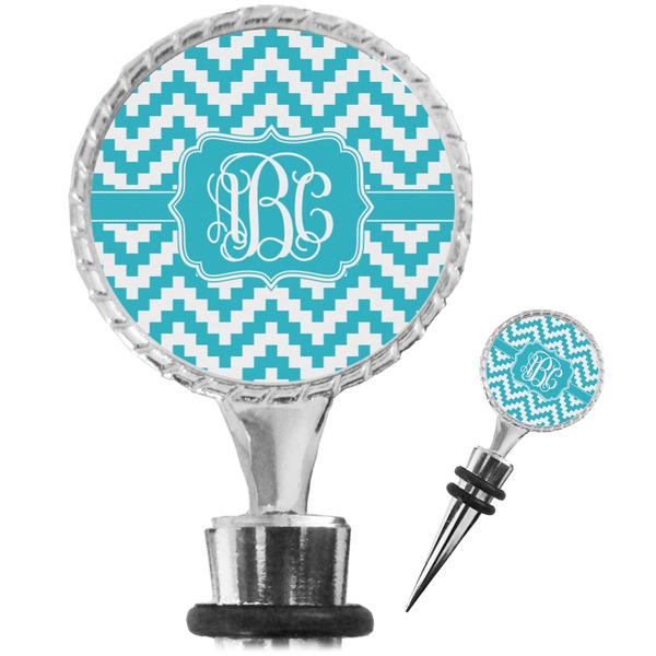 Custom Pixelated Chevron Wine Bottle Stopper (Personalized)