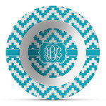 Pixelated Chevron Plastic Bowl - Microwave Safe - Composite Polymer (Personalized)