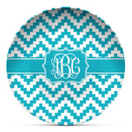 Pixelated Chevron Microwave Safe Plastic Plate - Composite Polymer (Personalized)