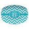 Pixelated Chevron Plastic Platter - Microwave & Oven Safe Composite Polymer (Personalized)