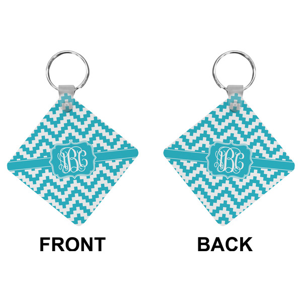 Pixelated Chevron Diamond Keychain (Front + Back)