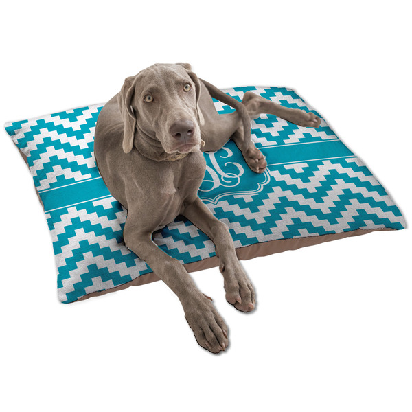 Custom Pixelated Chevron Dog Bed - Large w/ Monogram
