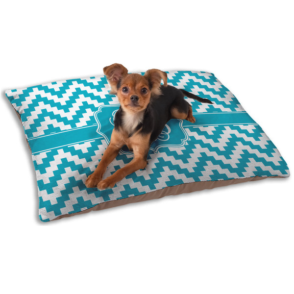 Custom Pixelated Chevron Dog Bed - Small w/ Monogram
