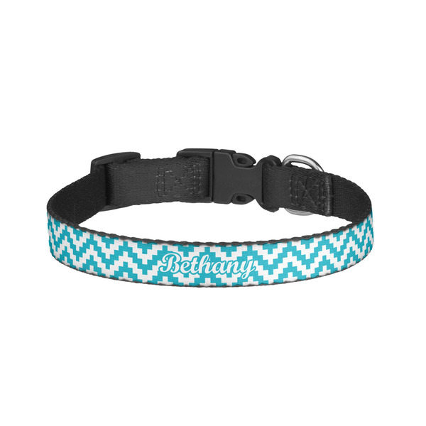 Custom Pixelated Chevron Dog Collar - Large (Personalized)