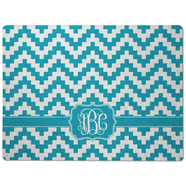 Pixelated Chevron Dog Food Mat - Medium without bowls