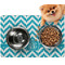 Pixelated Chevron Dog Food Mat - Small LIFESTYLE