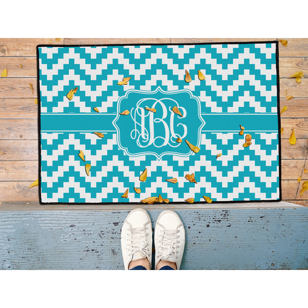 Pixelated Chevron Door Mat - LIFESTYLE (Med)