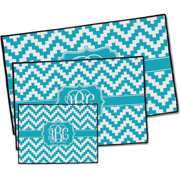 Pixelated Chevron Door Mats - PARENT MAIN