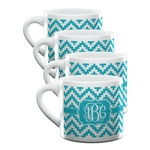 Pixelated Chevron Double Shot Espresso Cups - Set of 4 (Personalized)