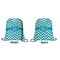 Pixelated Chevron Drawstring Backpack Front & Back Small