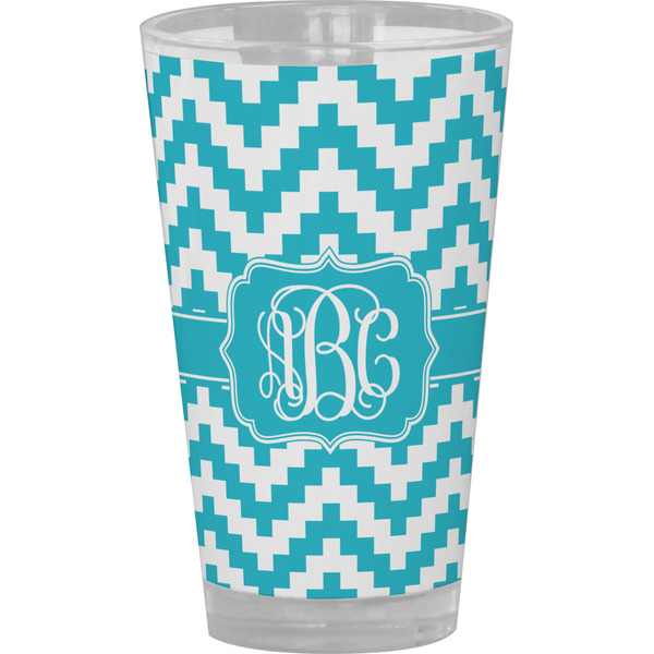 Custom Pixelated Chevron Pint Glass - Full Color (Personalized)