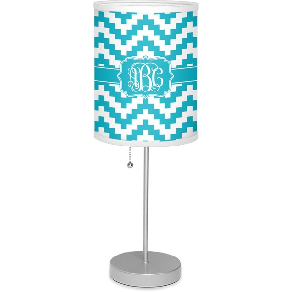 Custom Pixelated Chevron Lamp with Drum Shade (Personalized)