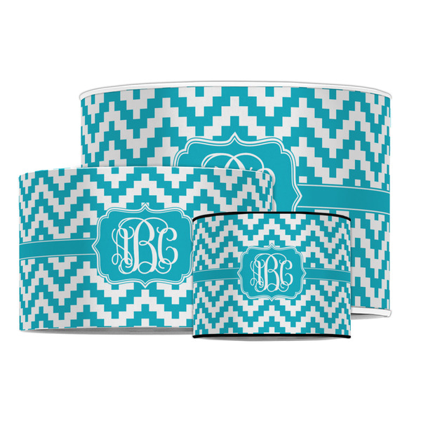 Pixelated Chevron Drum Lampshades - MAIN