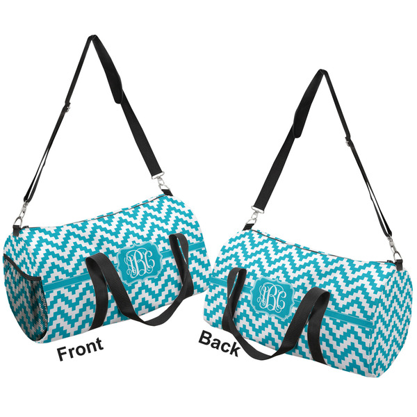 Pixelated Chevron Duffle bag large front and back sides