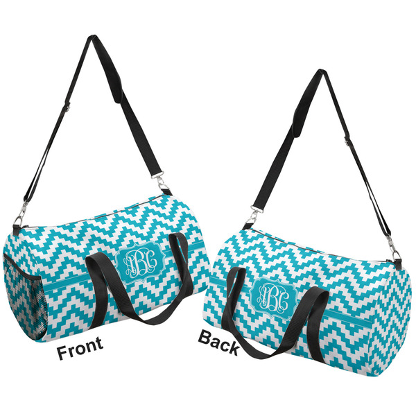 Pixelated Chevron Duffle bag small front and back sides