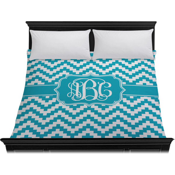 Pixelated Chevron Duvet Cover - King - On Bed - No Prop