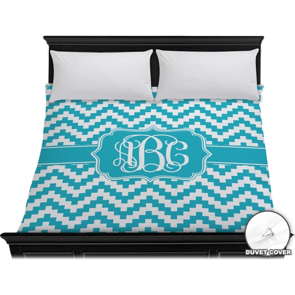 Custom Pixelated Chevron Duvet Cover - King (Personalized)
