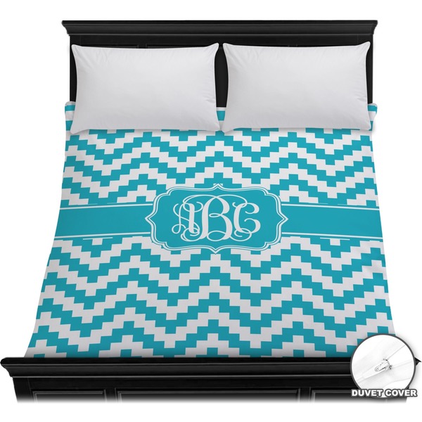 Custom Pixelated Chevron Duvet Cover - Full / Queen (Personalized)