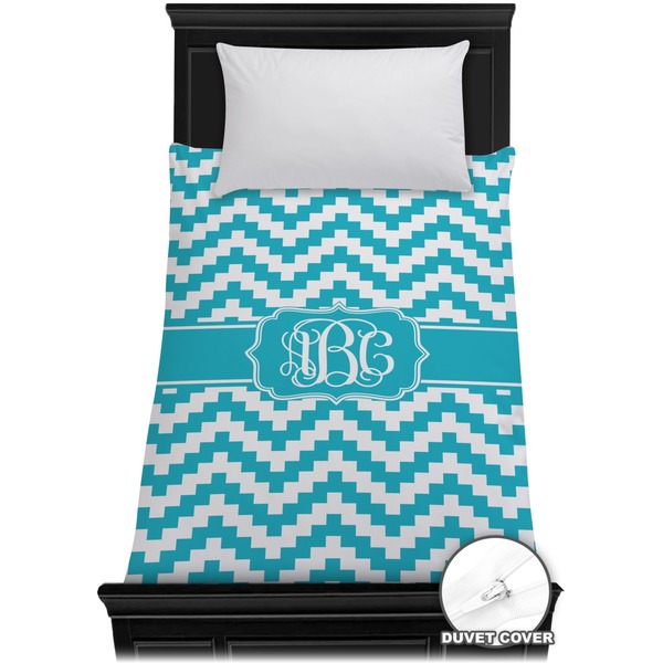 Custom Pixelated Chevron Duvet Cover - Twin (Personalized)