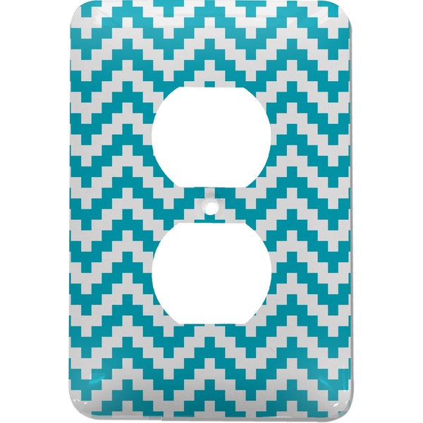 Custom Pixelated Chevron Electric Outlet Plate