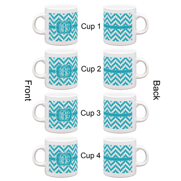 Pixelated Chevron Espresso Cup Set of 4 - Apvl
